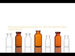 Pharmaceutical Glass Injection Bottle 1ml - 50ml Glass Vials With Rubber Stopper And Cap